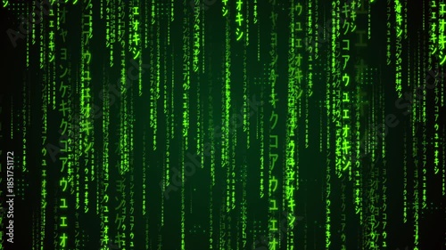 Green Cyber Security Hacking Background with Glowing Matrix Code | 4K Motion Loop