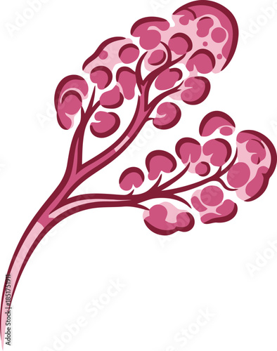 Abstract Stylized Pink Glandular Structure Medical Illustration Health Concept