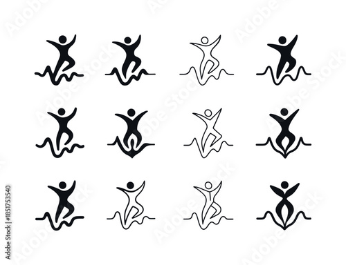 Dance Logo Variations. Dancing for TV shows and talent competiti
