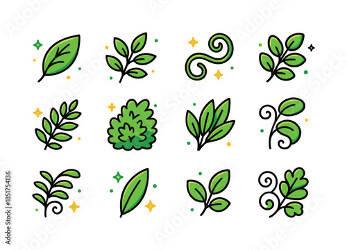 Vibrant Greenery Icons. Greenery. Colorful isometric vector icon