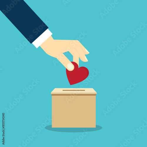 The concept of charity, love, donate and helping hand.