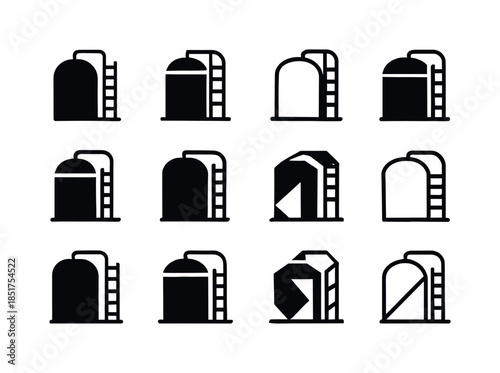 Industrial Icon Set. industrial site. Icon set. Set Logo of indu