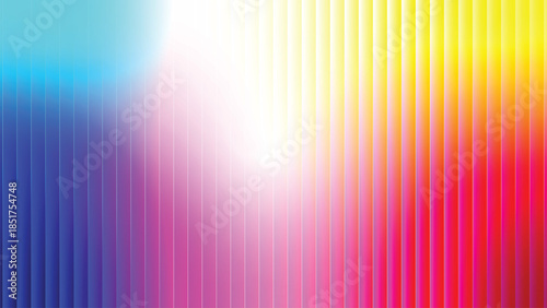 A bright vector illustration featuring an abstract colorful background with a rainbow of motion lines, blue and yellow energy patterns, and a blurred light texture for a modern web wallpaper design