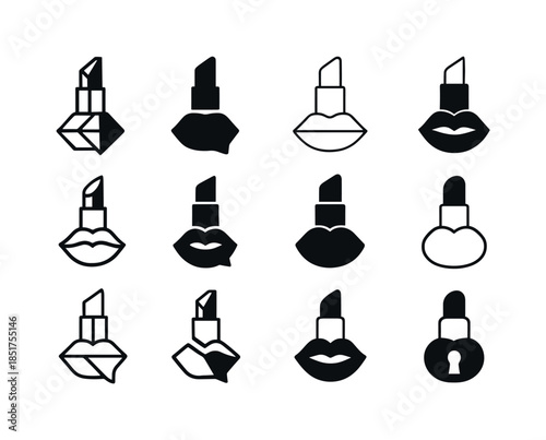 Fashion Blogger Icons. fashion blogger. Icon set. Set Logo of fa