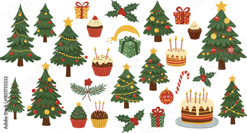 Valentine s day themed icons and symbols in red and pink hues