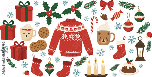 Assorted valentine s day desserts and sweet treats on white background