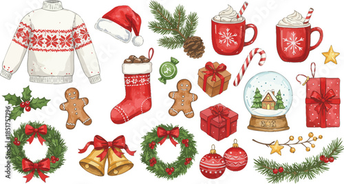 Whimsical watercolor mushroom houses in a fantasy garden setting