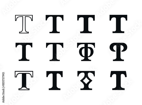 Editorial Logo Variations. Editorial typography. Icon set. Set L