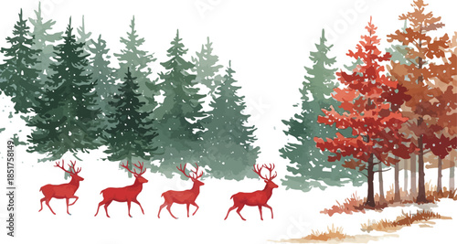 Whimsical illustration of children and friendly woodland animals in natural setting