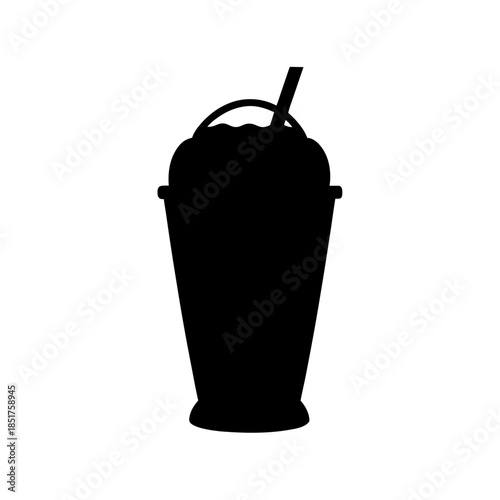Silhouette of a tumbler with straw