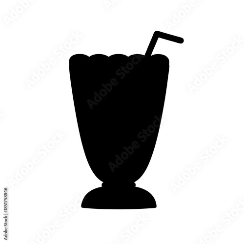 Classic milkshake in a tall glass