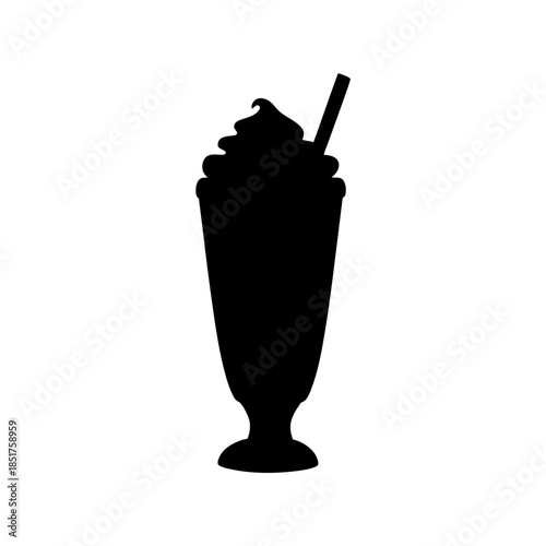 Classic milkshake in a tall glass