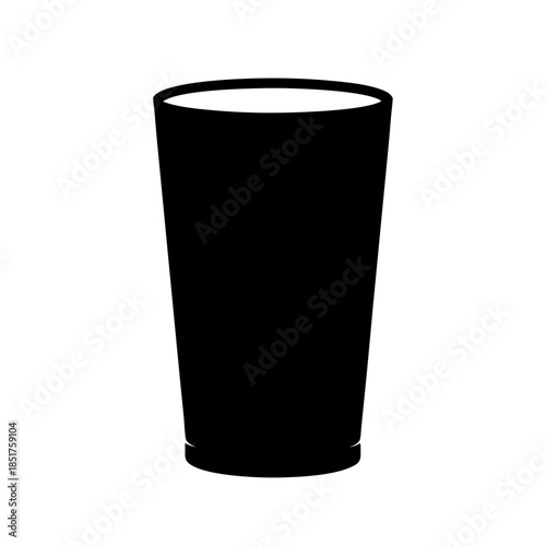 Empty black pint glass