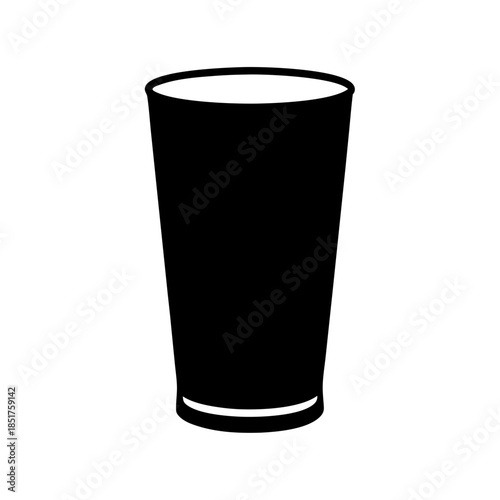 Empty black pint glass
