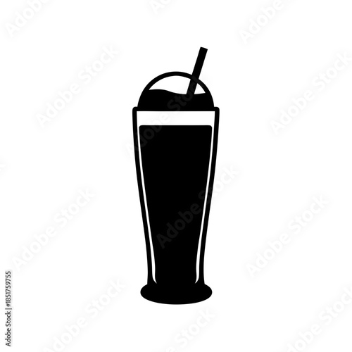 Classic milkshake in tall glass