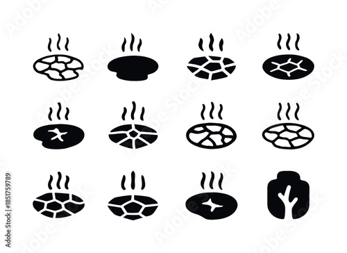 Drought Icons Collection. Drought. Icon set. Set Logo of drought