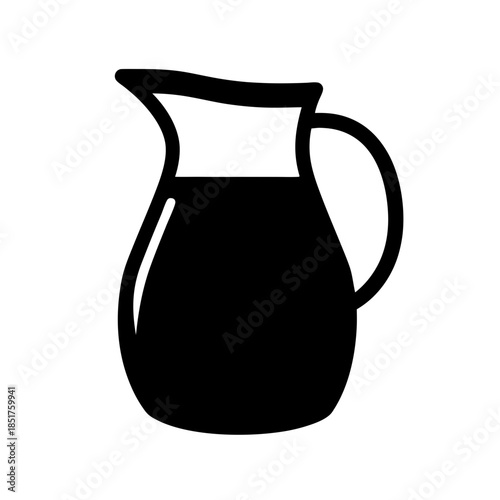 Black teapot on white background