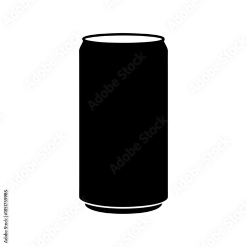Black cylindrical can