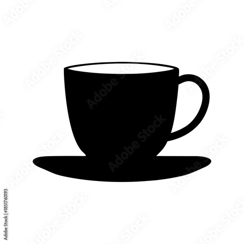 Simple black coffee cup