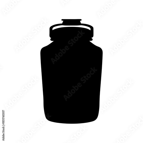 Silhouetted glass jar
