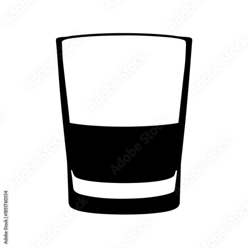Empty glass with black stripes