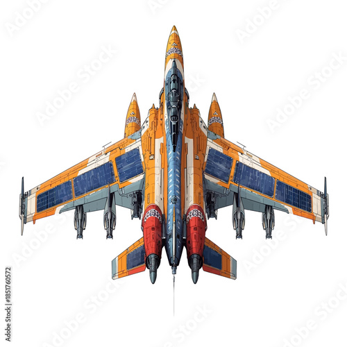 Future Military Jet with Sollar Cell Technologi Concept