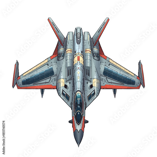 Future Military Jet with Sollar Cell Technologi Concept