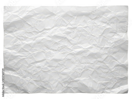 Close-up of crumpled white paper with textured surface