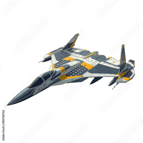 Future Military Jet with Sollar Cell Technologi Concept