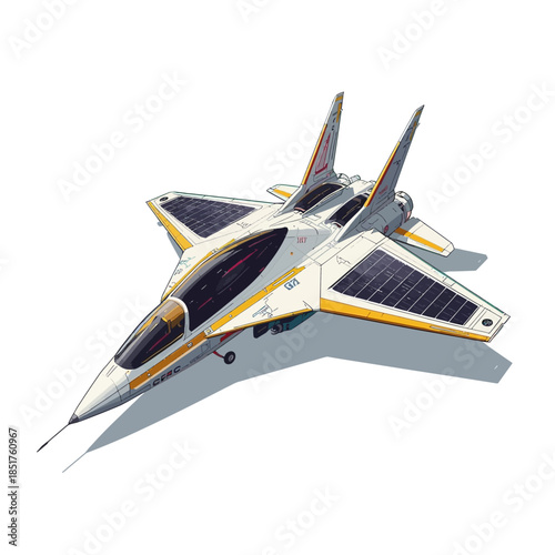 Future Military Jet with Sollar Cell Technologi Concept