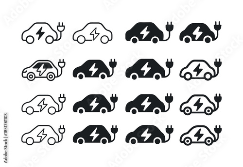 Sustainable Energy Icons. Sustainable energy solutions. Icon set