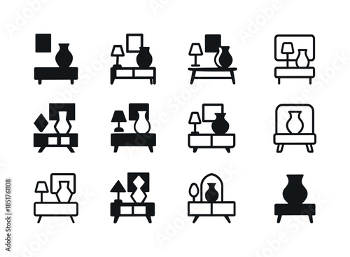 Living Room Icons. living room. Icon set. Set Logo of living roo
