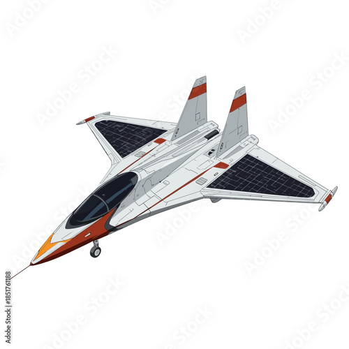 Future Military Jet with Sollar Cell Technologi Concept