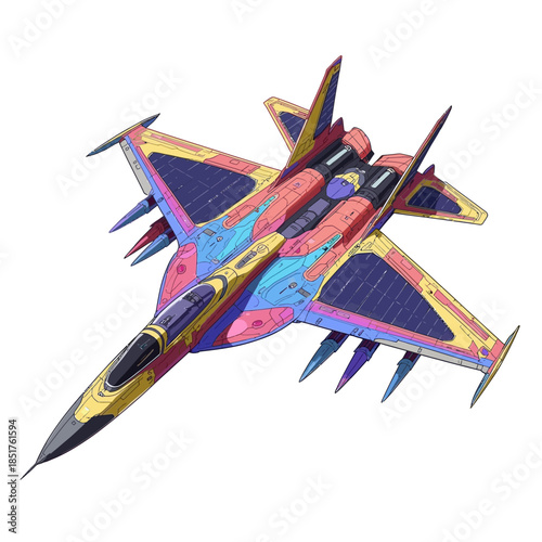 Future Military Jet with Sollar Cell Technologi Concept