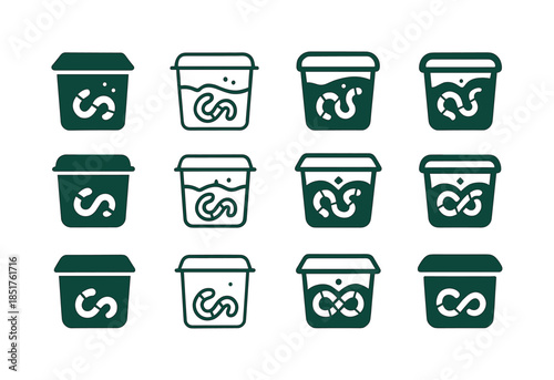 Zero Waste Farming Icons. zero waste farming. Icon set. Set Logo