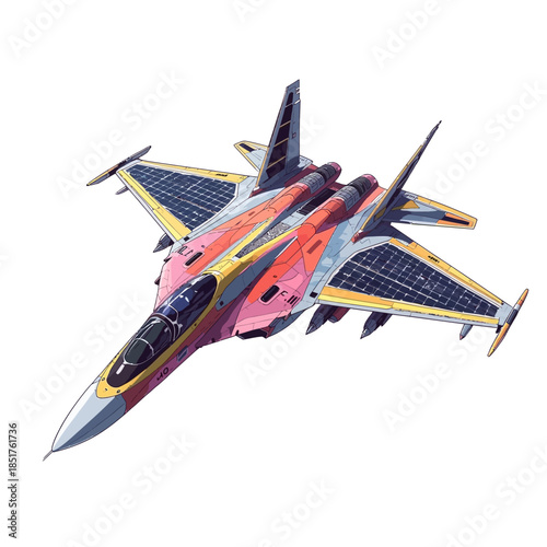 Future Military Jet with Sollar Cell Technologi Concept