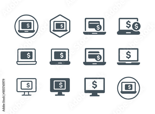 Online Entrepreneurship Icons. Online entrepreneurship. Icon set