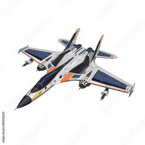 Future Military Jet with Sollar Cell Technologi Concept