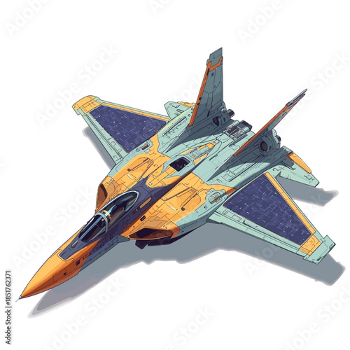 Future Military Jet with Sollar Cell Technologi Concept