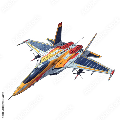 Future Military Jet with Sollar Cell Technologi Concept