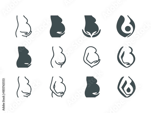 Prenatal Care Icons. prenatal care. Icon set. Set Logo of prenat