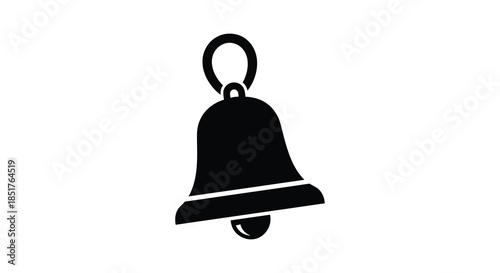 Simple black bell icon design a minimalist representation of a ringing bell silhouette