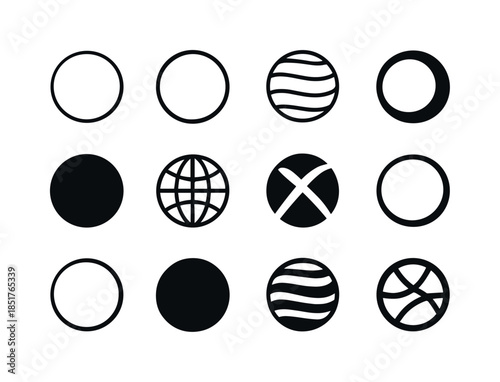 Sphere Logo Variations. Sphere. Icon set. Set Logo of Sphere: sp