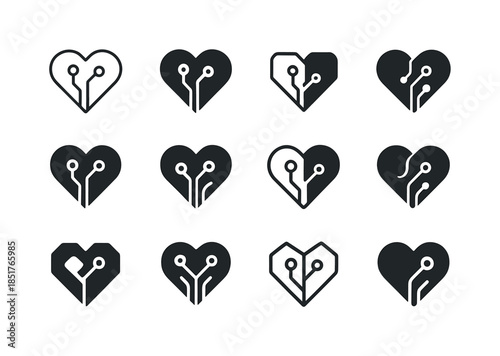 Artificial Empathy Icons. Empathy for artificial beings. Icon se