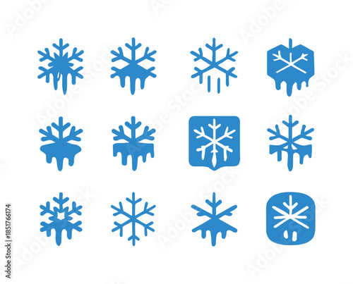 Frost Logo Variations. Frost. Icon set. Set Logo of frost: icy e