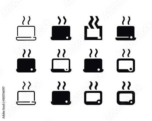 Unsafe Equipment Icons. Unsafe Equipment. Icon set. Set Logo of