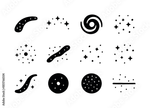 Milky Way Icons. Milky Way. Solid icon set of milky way: galaxy