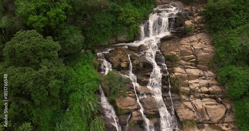 Aerial View of Kithal Ella (Kital Ella) Waterfall Near Ella, Sri Lanka