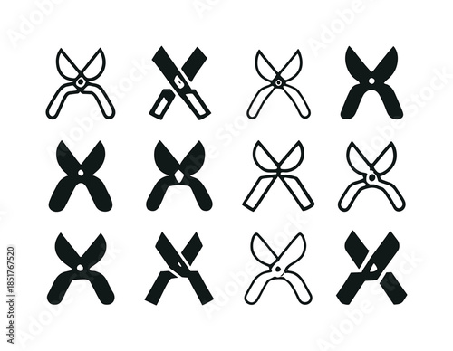 Gardener Logo Variations. Gardener. Icon set. Set Logo of garden