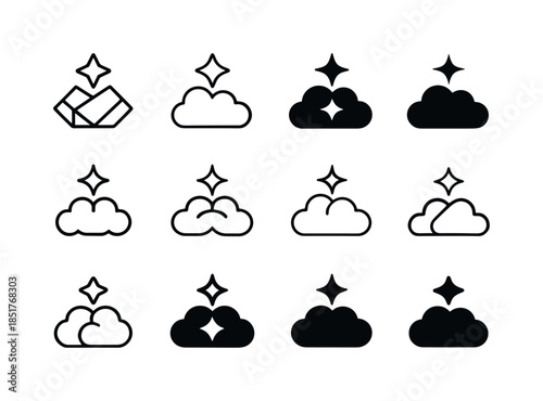 Dreams Icon Set. dreams coming true. Icon set. Set Logo of dream